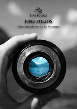FINE FOLIOS Feine Perspektiven für Ihr Vermögen