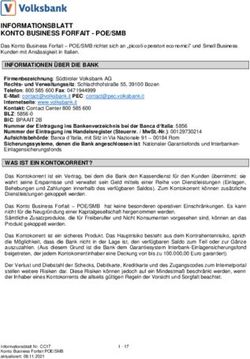 INFORMATIONSBLATT KONTO BUSINESS FORFAIT - POE/SMB - POE ...