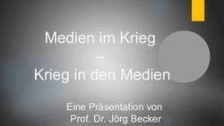 Medien im Krieg Krieg in den Medien - Eine Pr&auml;sentation von Prof. Dr. J&ouml;rg Becker