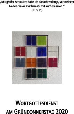 AM GR&Uuml;NDONNERSTAG 2020 - WORTGOTTESDIENST - "Mit gro&szlig;er Sehnsucht habe ich danach verlangt, vor meinem - Bistum Limburg