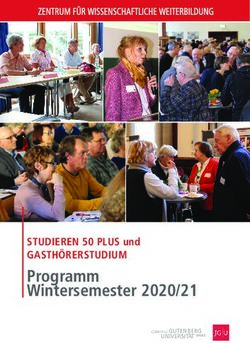 Programm Wintersemester 2020/21 - STUDIEREN 50 PLUS und GASTHÖRERSTUDIUM - ZWW Uni Mainz