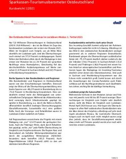 Sparkassen-Tourismusbarometer Ostdeutschland - Kurzbericht 1|2021 - Tourismus.mv