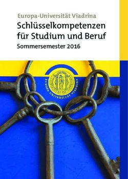 Schlüsselkompetenzen für Studium und Beruf - Europa-Universität Viadrina - European University Viadrina