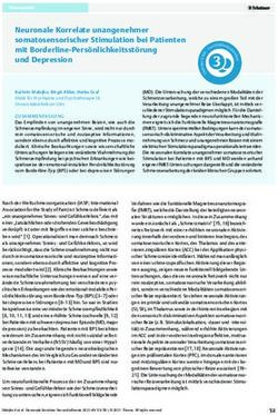 Neuronale Korrelate unangenehmer somatosensorischer Stimulation bei Patienten mit Borderline-Persönlichkeitsstörung und Depression