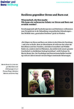 Resilienz gegen&uuml;ber stress und Burn-out - Wissenschaft, die Mut macht: Wie kann ein verbesserter schutz vor stress und Burn-out erreicht werden?