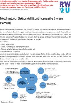 Modulhandbuch Elektromobilit&auml;t und regenerative Energien (Bachelor)