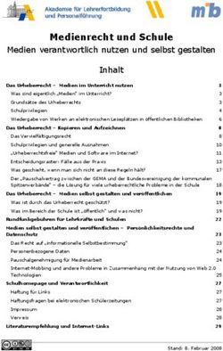 Medienrecht und Schule Medien verantwortlich nutzen und selbst gestalten Inhalt