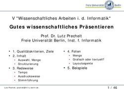Gutes wissenschaftliches Pr&auml;sentieren - V "Wissenschaftliches Arbeiten i. d. Informatik" - Freie ...