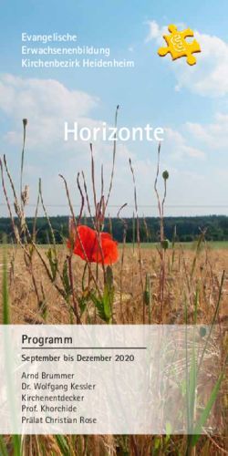 Horizonte - Programm September bis Dezember 2020 - Evangelische Erwachsenenbildung Heidenheim