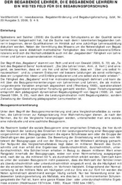 DER BEGABENDE LEHRER, DIE BEGABENDE LEHRERIN EIN WEITES FELD F&Uuml;R DIE BEGABUNGSFORSCHUNG