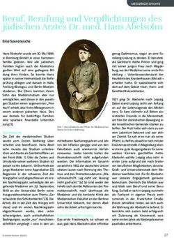 Beruf, Berufung und Verpflichtungen des j&uuml;dischen Arztes Dr. med. Hans Abelsohn