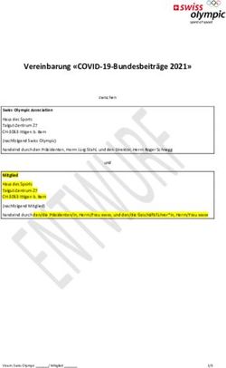 Vereinbarung "COVID-19-Bundesbeiträge 2021" - Swiss ...