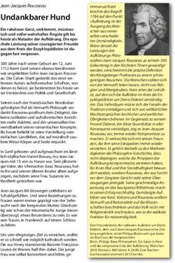 Undankbarer Hund Jean-Jacques Rousseau