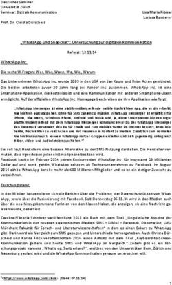 "WhatsApp und Snapchat": Untersuchung zur digitalen Kommunikation