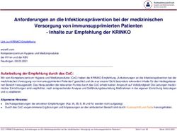 Anforderungen an die Infektionsprävention bei der medizinischen Versorgung von immunsupprimierten Patienten - Inhalte zur Empfehlung der KRINKO ...