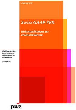 Swiss GAAP FER Fachempfehlungen zur Rechnungslegung - www.pwc.ch