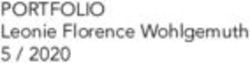 PORTFOLIO LEONIE FLORENCE WOHLGEMUTH 5 / 2020 - ZHDK