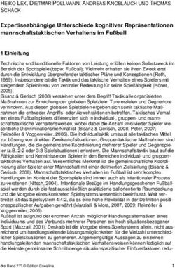 Expertiseabh&auml;ngige Unterschiede kognitiver Repr&auml;sentationen mannschaftstaktischen Verhaltens im Fu&szlig;ball