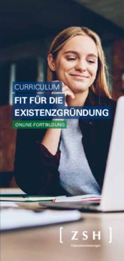 FIT F&Uuml;R DIE EXISTENZGR&Uuml;NDUNG - CURRICULUM - ZSH ...