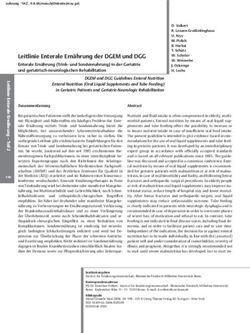 Leitlinie Enterale Ernährung der DGEM und DGG
