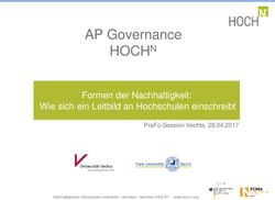 AP Governance HOCHN Formen der Nachhaltigkeit: Wie sich ein Leitbild an Hochschulen einschreibt