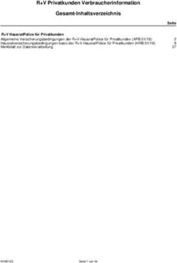 R+V Privatkunden Verbraucherinformation Gesamt-Inhaltsverzeichnis