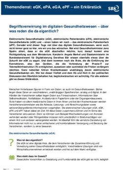 THEMENDIENST: EGK, EPA, EGA, EPF - EIN ERKLÄRSTÜCK - SBK