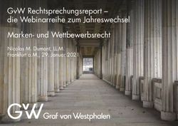 GVW RECHTSPRECHUNGSREPORT - DIE WEBINARREIHE ZUM JAHRESWECHSEL MARKEN- UND WETTBEWERBSRECHT - NICOLAS M. DUMONT, LL.M. FRANKFURT A.M., 29. JANUAR ...