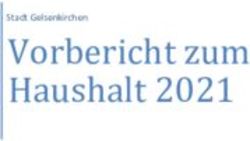 Vorbericht zum Haushalt 2021 - Stadt Gelsenkirchen