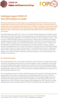 COVID-19 Impfungen gegen COVID-19 Fast 270 Projekte im Laufen - FOPI