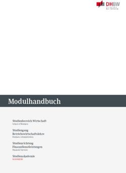 Modulhandbuch Studienbereich Wirtschaft Studiengang Betriebswirtschaftslehre