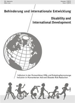 Behinderung und internationale Entwicklung Disability and International Development - Inklusion in der Humanitären Hilfe und Katastrophenvorsorge ...