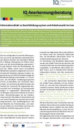 Informationsblatt zu Berufsbildungssystem und Arbeitsmarkt im Iran