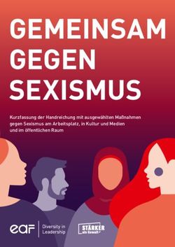 GEMEINSAM GEGEN SEXISMUS - Kurzfassung der Handreichung mit ausgew&auml;hlten Ma&szlig;nahmen gegen Sexismus am Arbeitsplatz, in Kultur und Medien und im ...