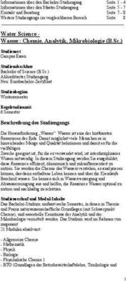 Water Science - Wasser: Chemie, Analytik, Mikrobiologie (B.Sc.)