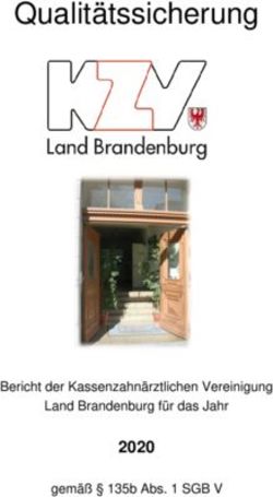 Qualit&auml;tssicherung - 2020 Bericht der Kassenzahn&auml;rztlichen Vereinigung Land Brandenburg f&uuml;r das Jahr - kzvlb