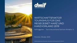 WIRTSCHAFTSFAKTOR TOURISMUS F&Uuml;R DAS REISEGEBIET HARZ UND HARZVORLAND 2019