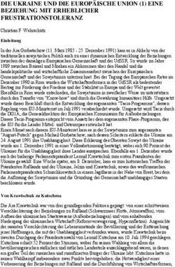 DIE UKRAINE UND DIE EUROPÄISCHE UNION (1) EINE BEZIEHUNG MIT ERHEBLICHER FRUSTRATIONSTOLERANZ