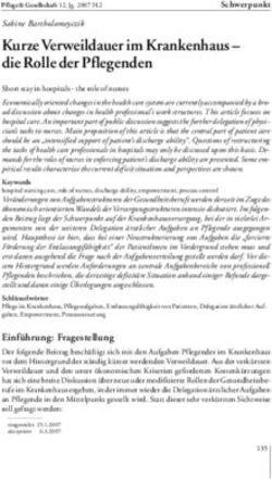 Kurze Verweildauer im Krankenhaus - die Rolle der Pflegenden