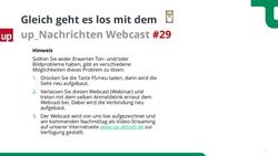 Gleich geht es los mit dem up_Nachrichten Webcast #29