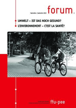 Forum UMWELT - IST DAS NOCH GESUND? L'ENVIRONNEMENT - C'EST LA SANTÉ? - September . Septembre 2021