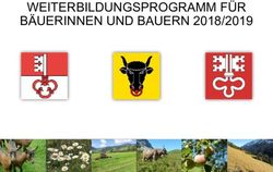 WEITERBILDUNGSPROGRAMM FÜR BÄUERINNEN UND BAUERN 2018/2019