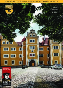 ZAHNÄRZTLICHE NACHRICHTEN SACHSEN-ANHALT - 07/2017 Juli 2017 27. Jahrgang