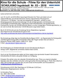 Kino für die Schule - Filme für den Unterricht SCHULKINO Ingolstadt Nr. 03 2018 - Altstadtkinos Ingolstadt