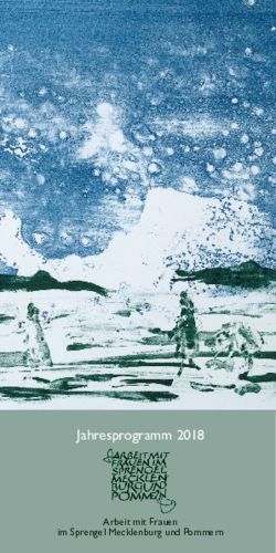 Jahresprogramm 2018 Arbeit mit Frauen im Sprengel Mecklenburg und Pommern - Kirche MV
