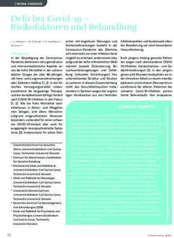 Delir bei Covid-19 - Risikofaktoren und Behandlung