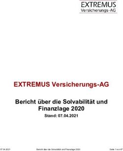 EXTREMUS Versicherungs-AG Bericht über die Solvabilität und Finanzlage 2020 - Stand: 07.04.2021 - Extremus ...