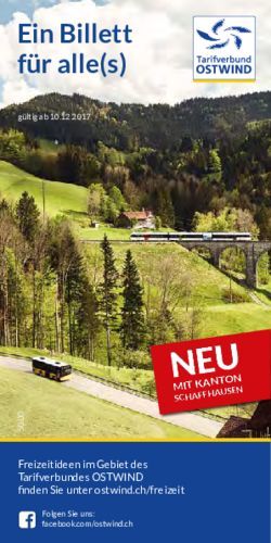 Ein Billett f&uuml;r alle(s) - Freizeitideen im Gebiet des Tarifverbundes OSTWIND finden Sie unter ostwind.ch/freizeit