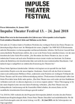 Impulse Theater Festival 13 - 24. Juni 2018 - Presse-Information, 16. Januar 2018 - NRW KULTURsekretariat