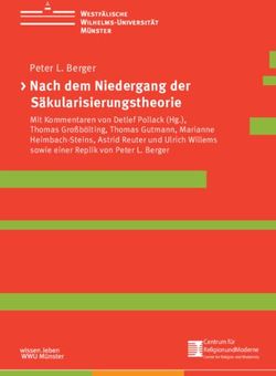 Nach dem Niedergang der S&auml;kularisierungstheorie - Uni M&uuml;nster